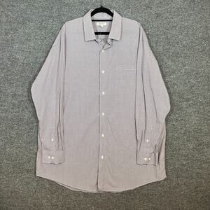 Robert Barakett Shirt Mens 18 34-35 Checkered Long‎ Sleeve Button Down Casual